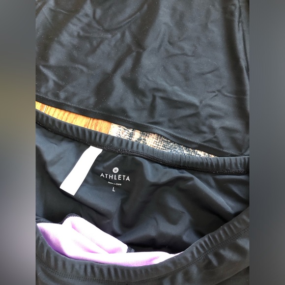 Athleta two Piece swim suit bathing suit skirted skirt swim bottom full coverage - Picture 8 of 8